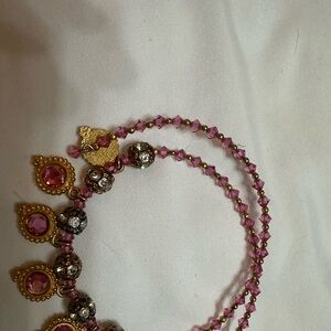 Elegant Pink and Gold Necklace